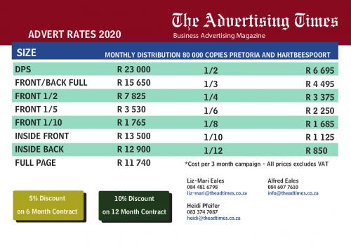 The Advertising Times Rate Card Prices